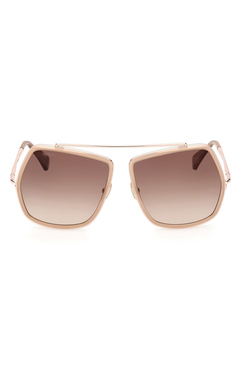 Max Mara 64mm Gradient Oversize Geometric Sunglasses, Main, color, 
