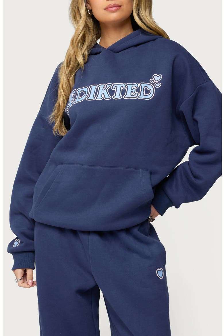 Glitter Girl Hoodie, Main, color, NAVY