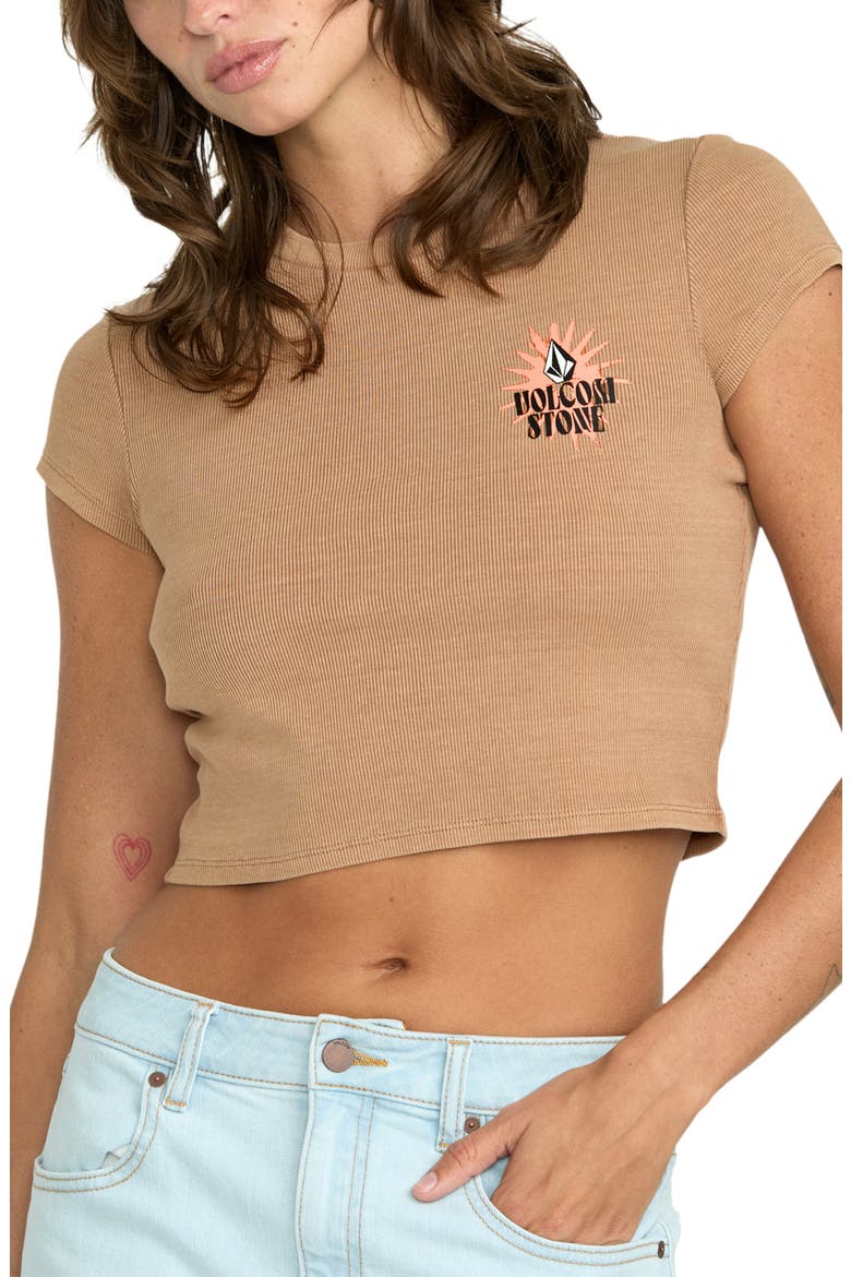 1991 Logo Crop Graphic T-Shirt, Alternate, color, HAZELNUT