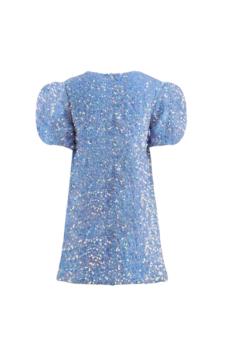 Snow Angel Shimmer Dress, Main, color, Blue