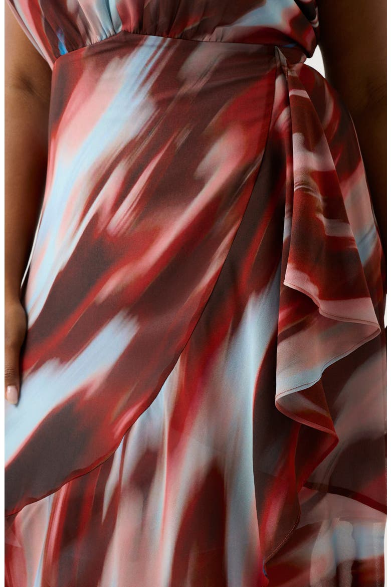 Madelena Print Tie Back Dress, Alternate, color, SUNKISSED SKY