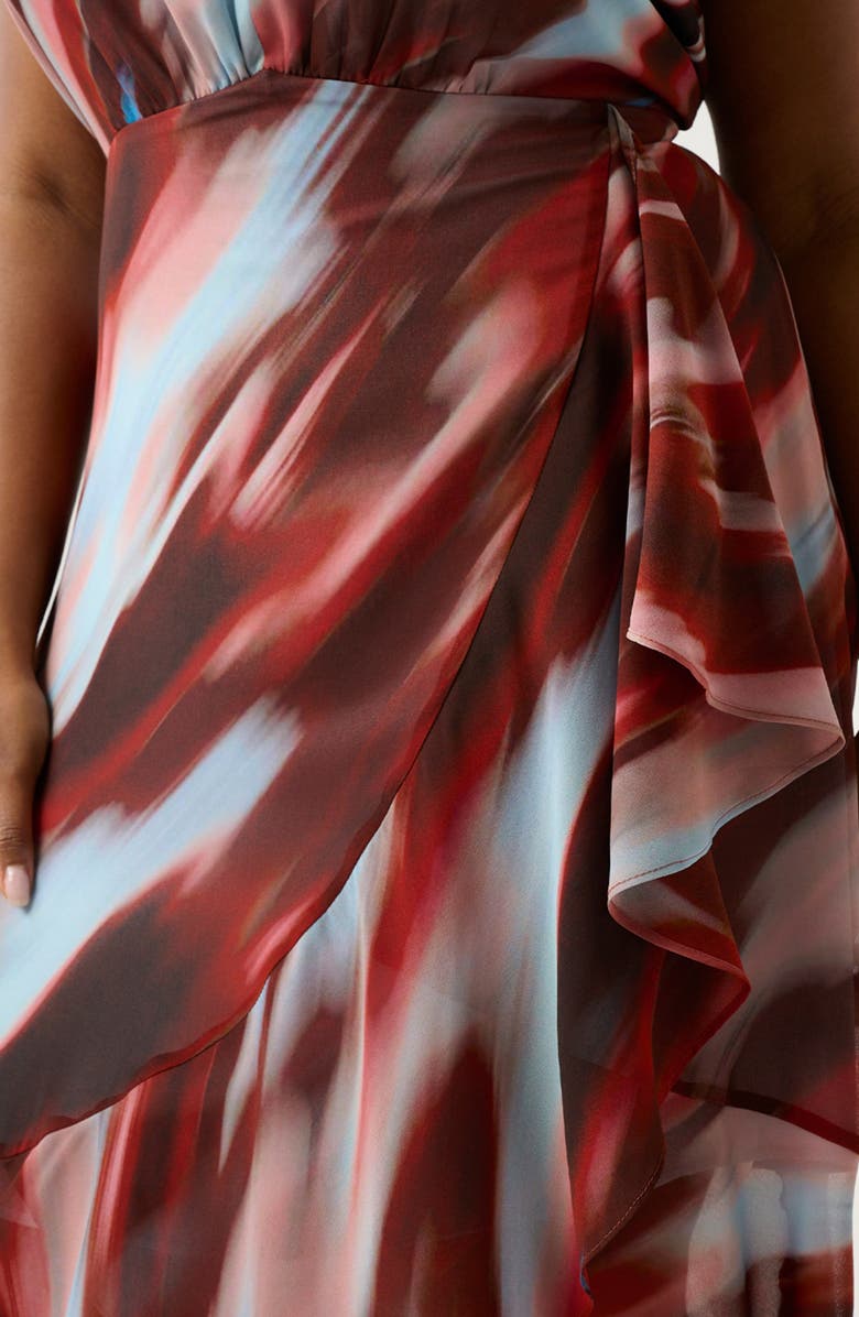 Estelle Madelena Print Tie Back Dress, Alternate, color, Sunkissed Sky