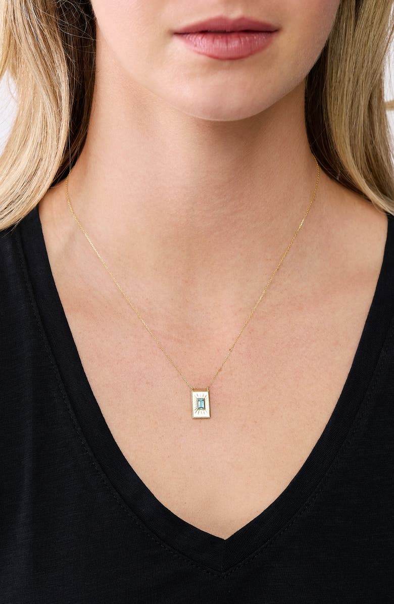 Bony Levy 14K Yellow Gold Paraiba Topaz Pendant Necklace, Alternate, color, 14K Yellow Gold