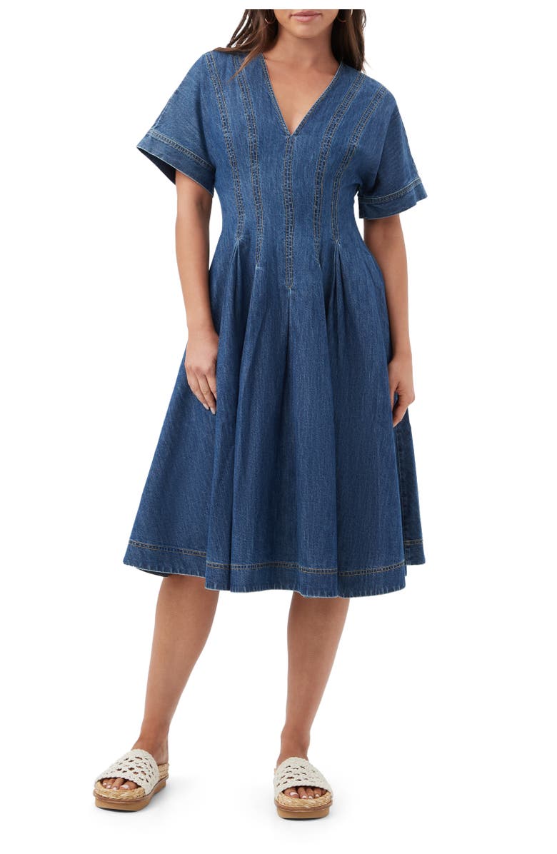 Trina Turk Ashe 2 Denim A-Line Midi Dress, Main, color, Indigo