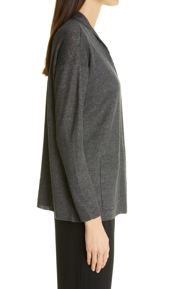 Eileen Fisher Shawl Collar Organic Linen Cardigan, Alternate, color, 