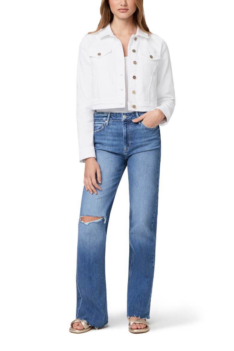 Vivienne Crop Denim Jacket, Alternate, color, CRSP WHT