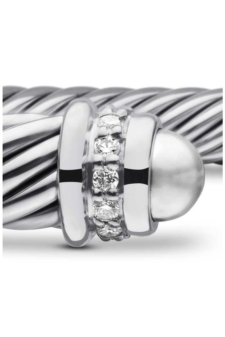 Classic Cable Bracelet in Sterling Silver with Diamonds, 5mm, Alternate, color, SILVER PAVE