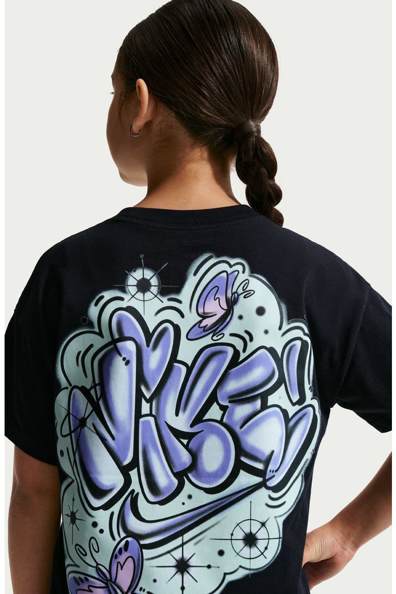 Kids' Airbrush Graphic T-Shirt, Alternate, color, BLACK