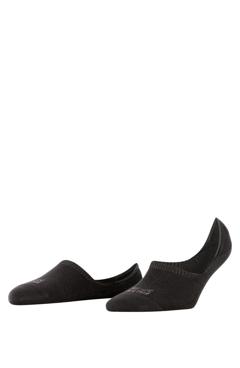 Falke Step Cotton High Cut No Show Socks, Main, color, Black