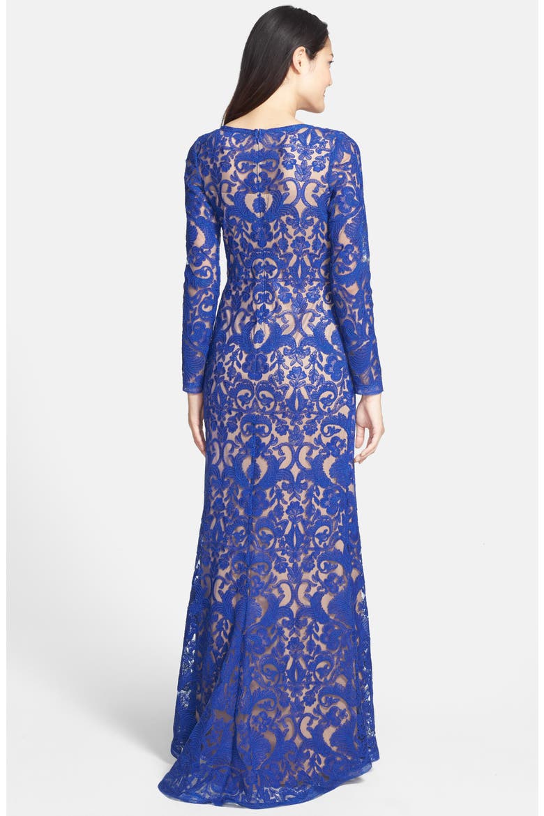 Lace A-Line Gown, Alternate, color, MYSTIC BLUE