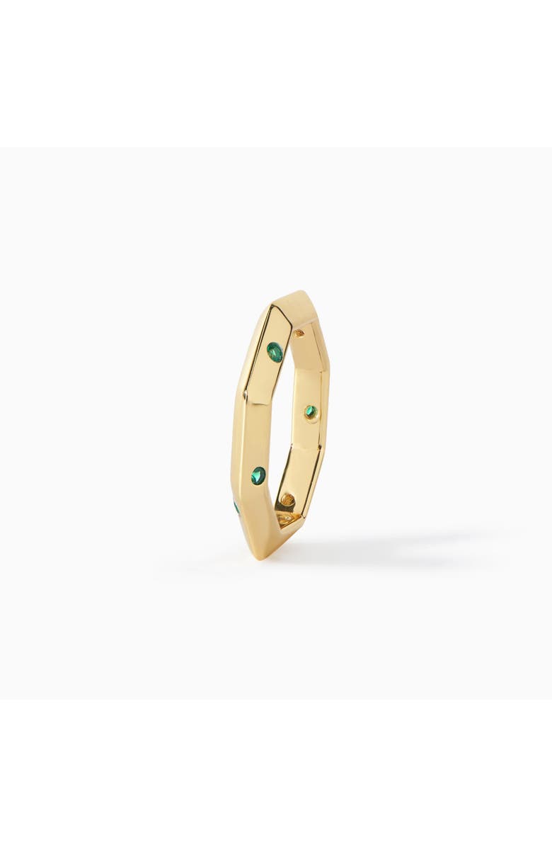 Ora Ana The Athena Double-Sided Burnish Ring, Alternate, color, Gold/Emerald Cz