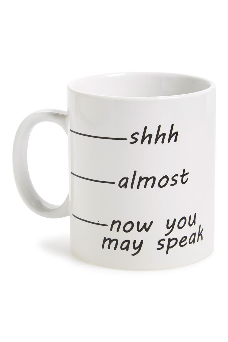 'Shhh' Ceramic Mug, Main, color, WHITE