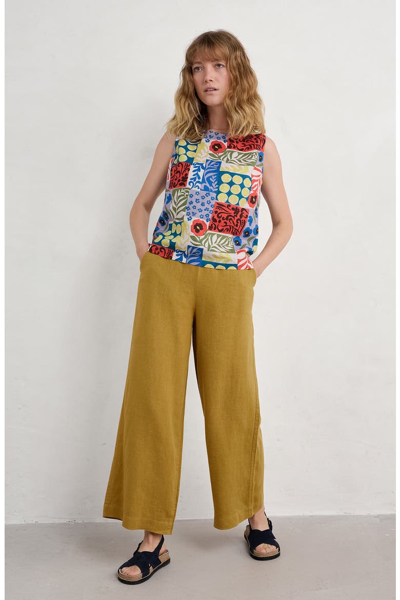 Colour Study Boxy Linen Tank, Alternate, color, HEADLAND PATCHWORK MIX