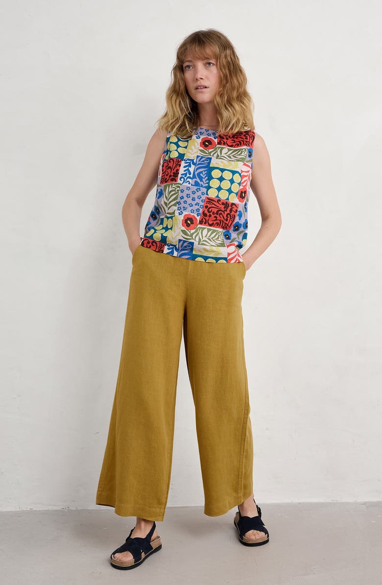 Seasalt Cornwall Colour Study Boxy Linen Tank, Alternate, color, Headland Patchwork Mix