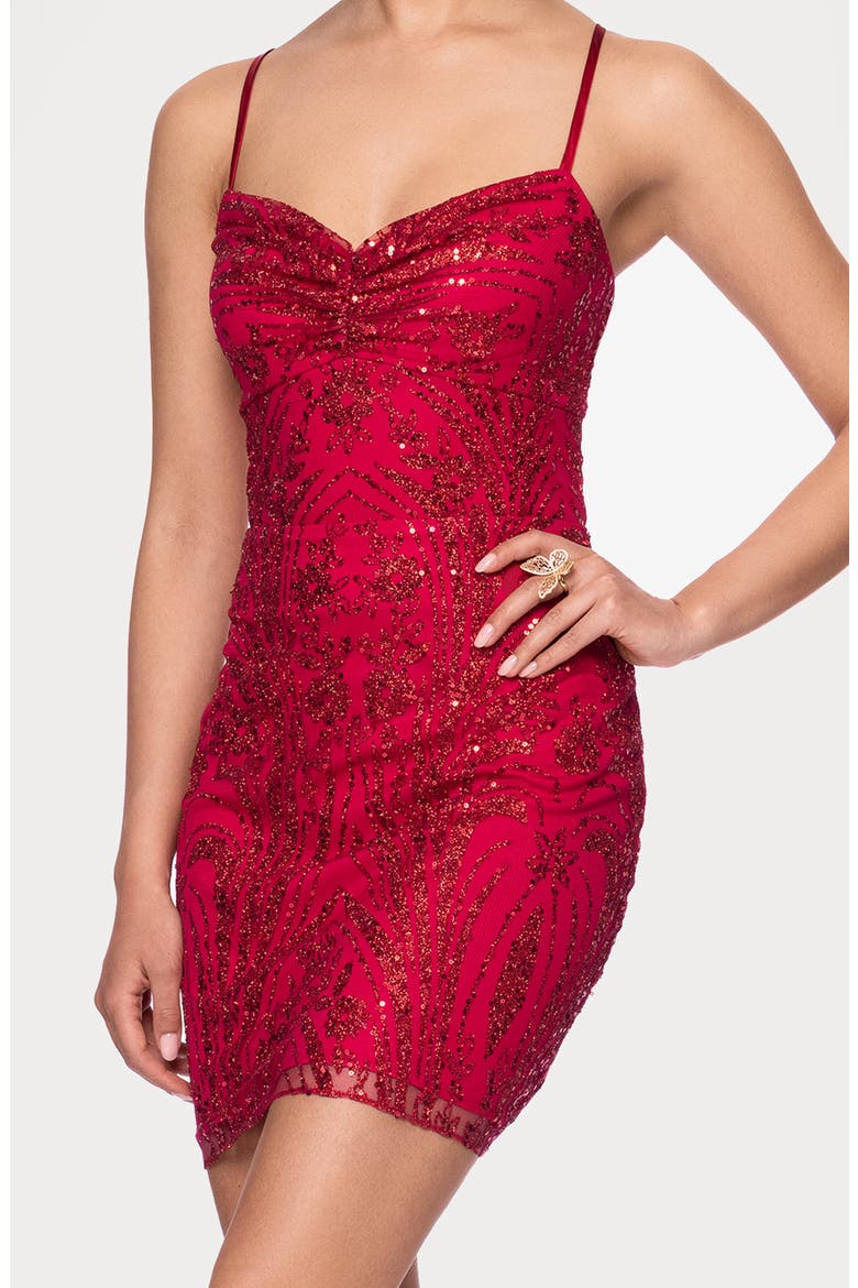 Glitter Minidress, Alternate, color, RED