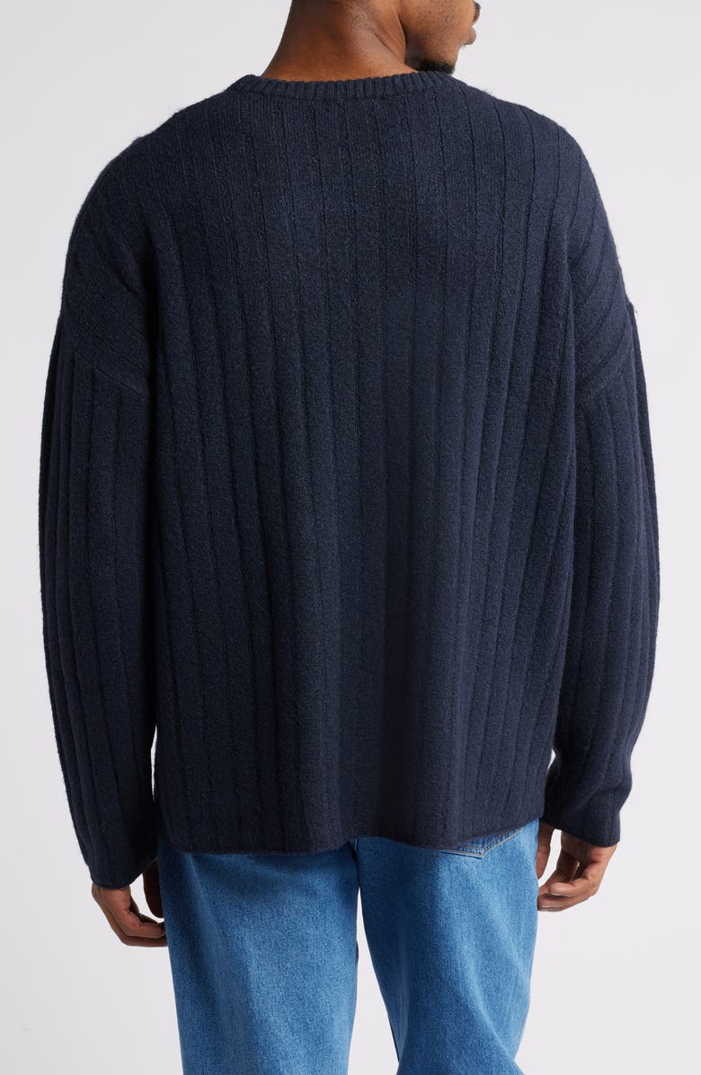 BP. Rib Crewneck Sweater, Alternate, color, Navy League