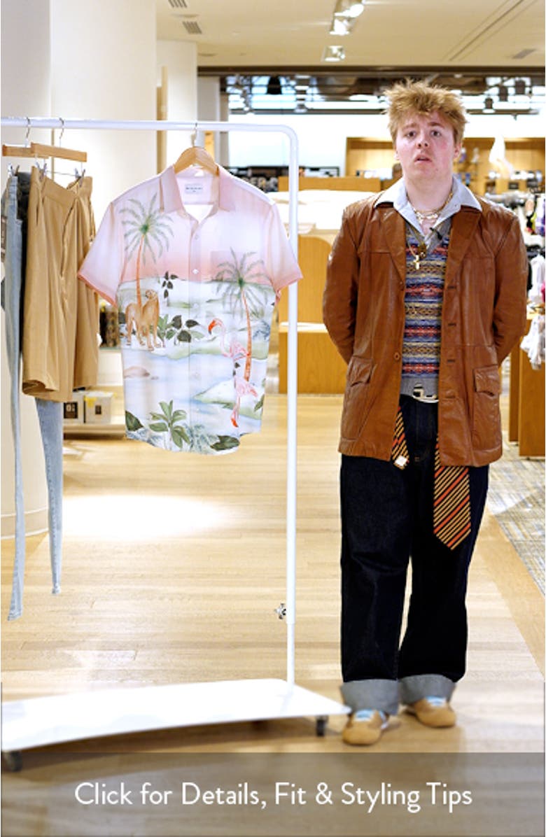 Palm Beach Wallpaper Weekend Button-Up Shirt, sales video thumbnail