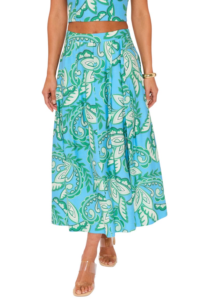 Florence Abstract Paisley Skirt, Main, color, BLUE