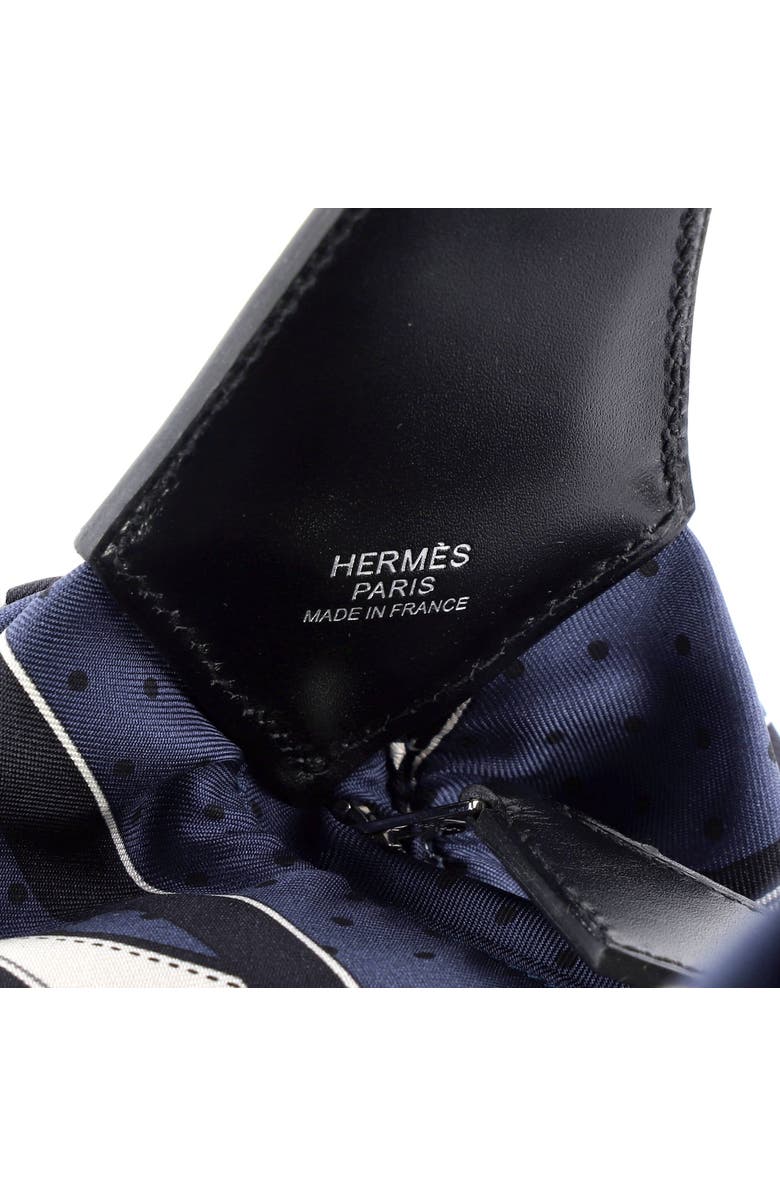 Pre-Owned Hermes Balusoie Bag Printed Silk and Leather, Alternate, color, Blue