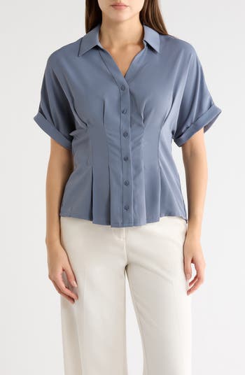 Top Ou Blouse Adrianna Papell - Bleu Et Blanc - Taille 20W - Occasion Très Bon état