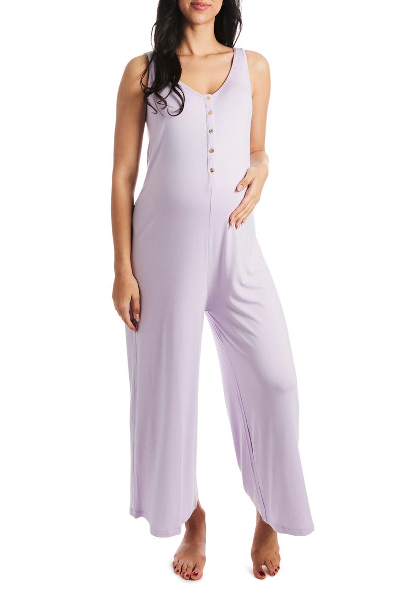 Luana During & After Maternity/Nursing Romper, Main, color, LAVENDER