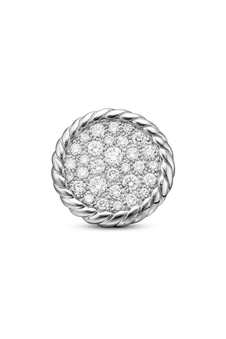 Elements® Pavé Plate Diamond Button Stud Earrings, Alternate, color, STERLING SILVER