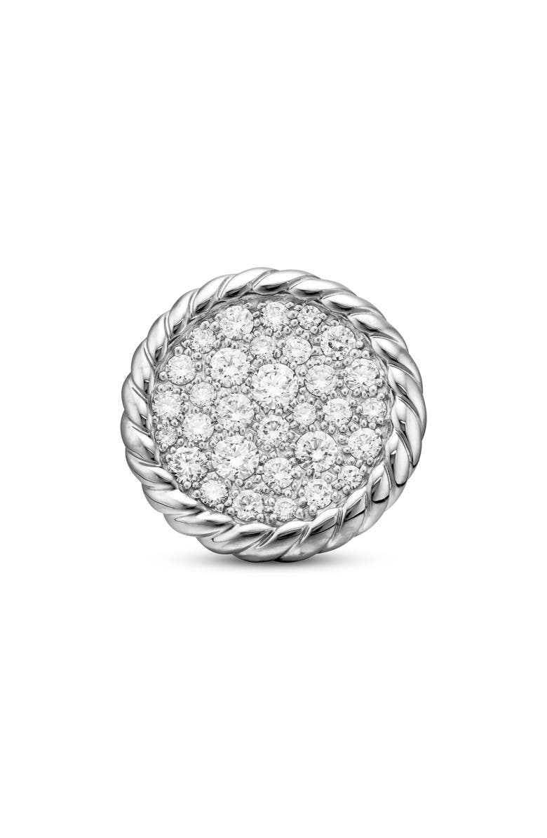 David Yurman Elements<sup>®</sup> Pavé Plate Diamond Button Stud Earrings, Alternate, color, Sterling Silver