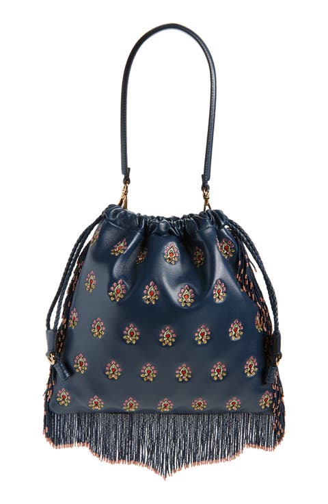 Medium Kalispera Embroidered Leather Shoulder Bag