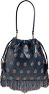 Etro Medium Kalispera Embroidered Leather Shoulder Bag