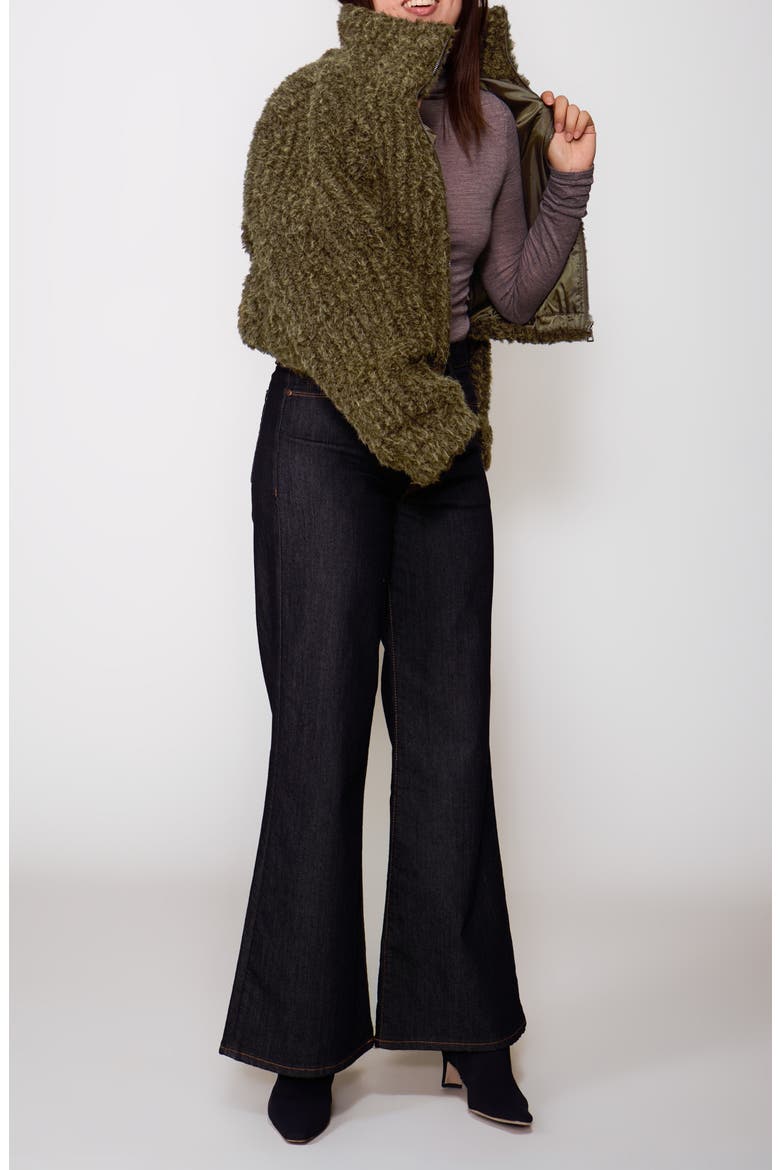 High Pile Fleece Zip Jacket, Alternate, color, OLIVE