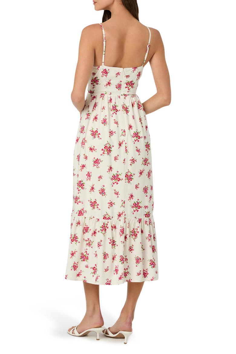 Floral Pleated Bust Fit & Flare Sundress, Alternate, color, RED FLORAL