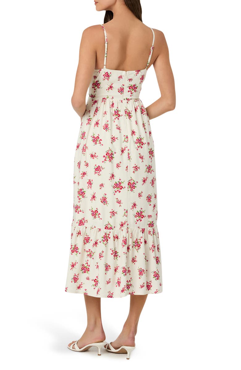 ASTR the Label Floral Pleated Bust Fit & Flare Sundress, Alternate, color, Red Floral