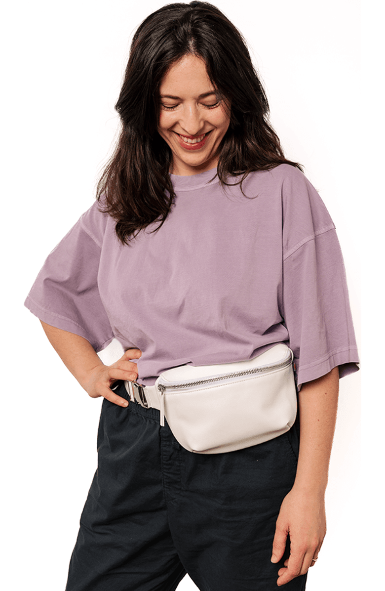 Kibou Wallet Bag Vegan Leather Crossbody Fanny Pack, Alternate, color, Creme