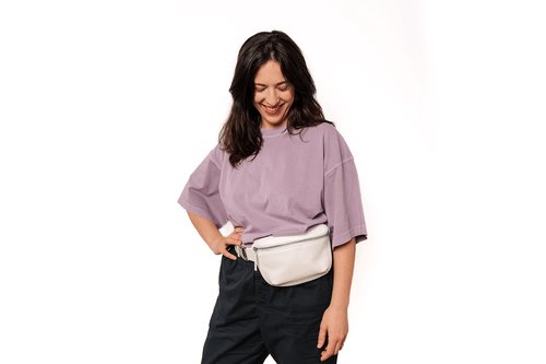 Kibou Wallet Bag Vegan Leather Crossbody Fanny Pack In Creme
