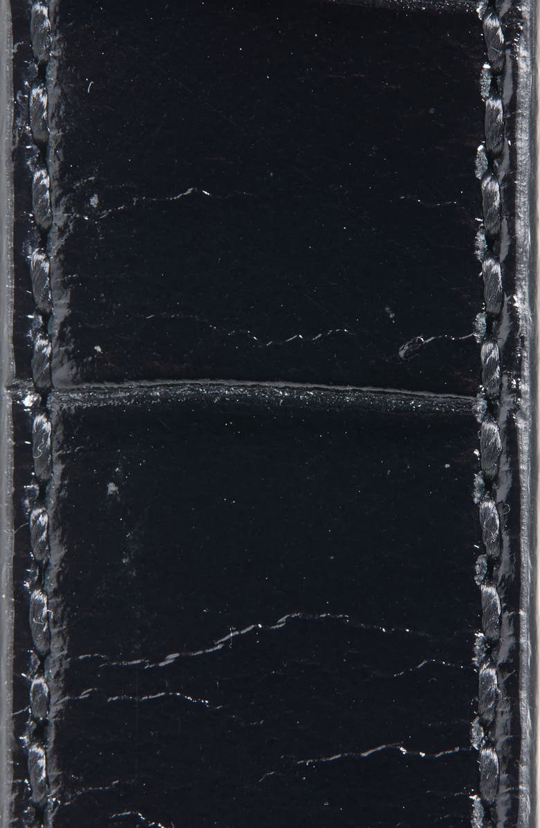 AMIRI Croc Embossed Leather Belt, Alternate, color, Black Gold