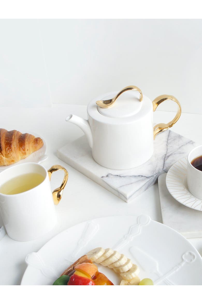 Cutlery Low Teapot, Alternate, color, Multi