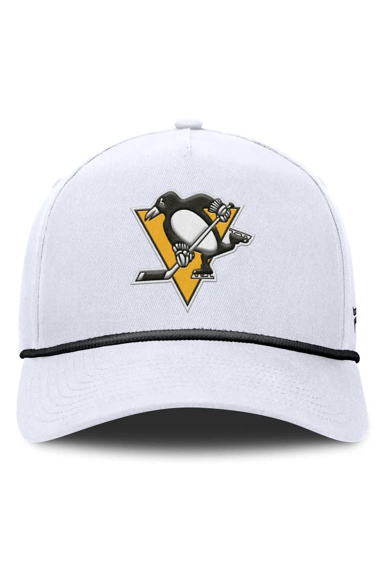 Men's Fanatics White Pittsburgh Penguins Rope A-Frame Adjustable Hat, Alternate, color, White