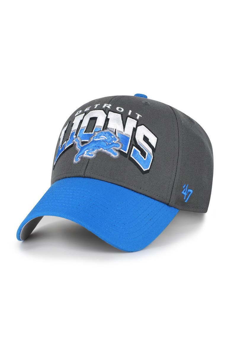 Men's '47 Charcoal Detroit Lions Split Block MVP Adjustable Hat, Main, color, Charcoal