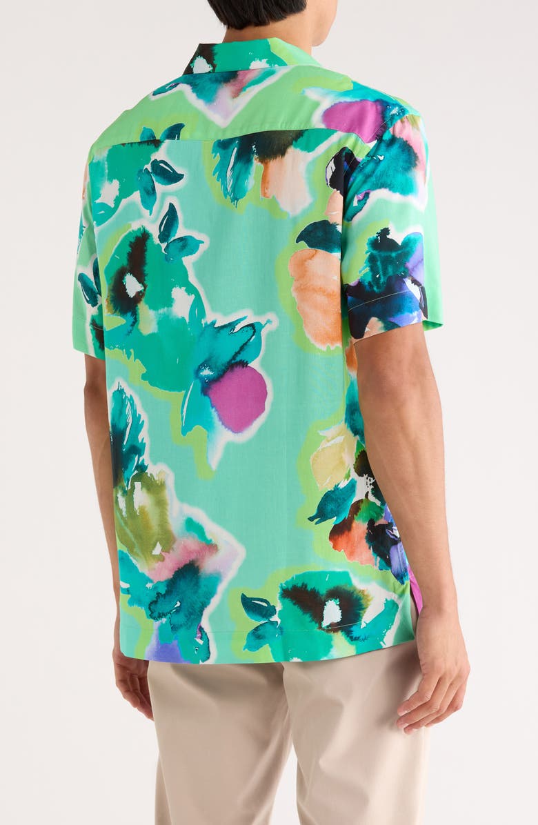 Bugatchi Jackson Short Sleeve Button-Up Shirt, Alternate, color, Paradise