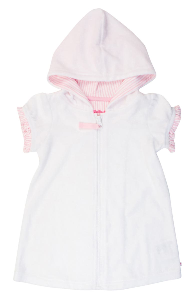 RuffleButts Kids' Hooded Terry Cover-Up, Main, color, White