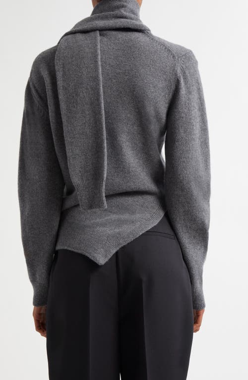 Shop Rohe Róhe Twisted Scarf Wool & Cashmere Sweater In Mid Grey Melange