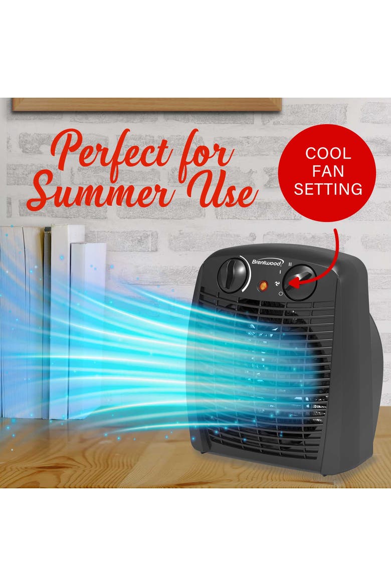 1500 W Portable Electric Space Heater and Fan in Black, Alternate, color, Black