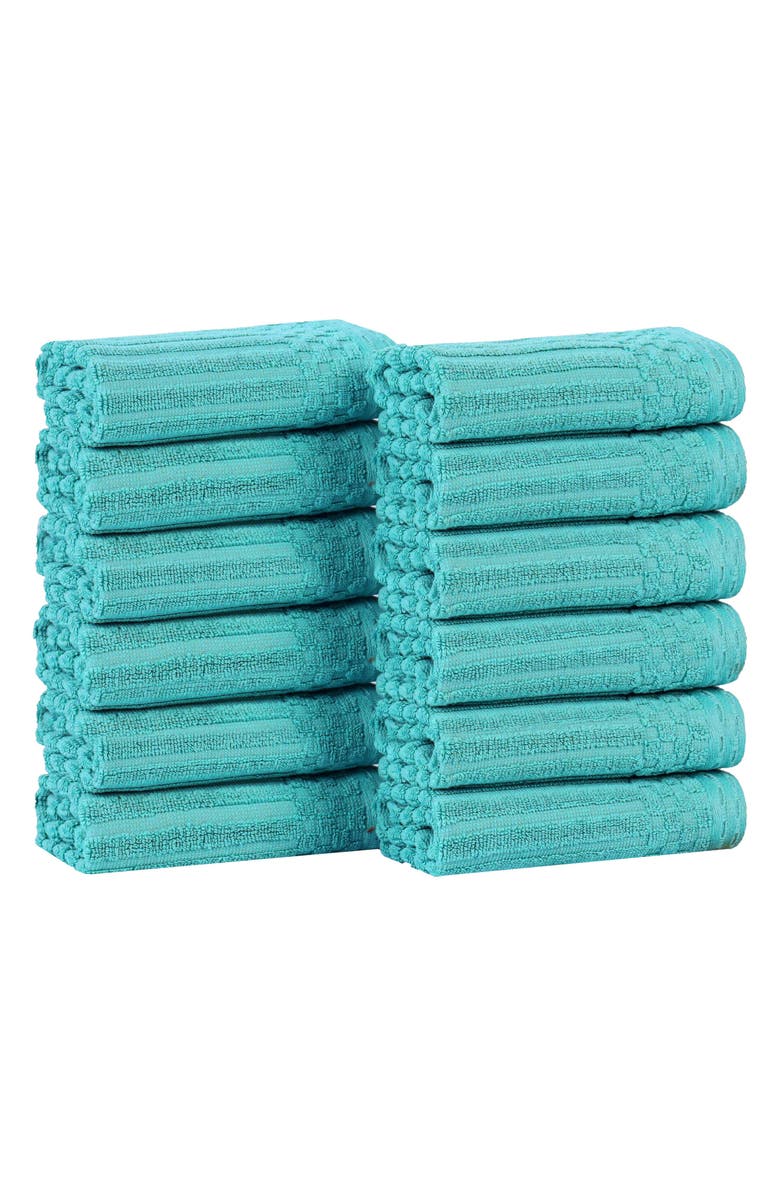 Superior 12-Pack Face Towel Set, Main, color, Turquoise