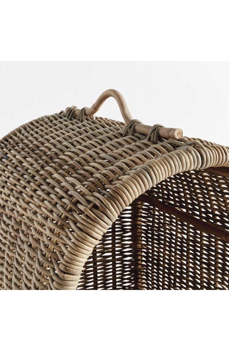 Napa Home & Garden Normandy Canopy Enclosed Handwoven Small Raised Pet Bed 23.5" x 29", Alternate, color, Brown