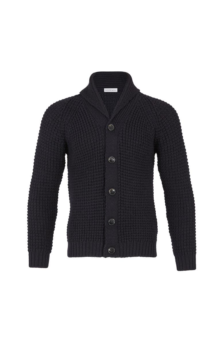 Celtic & Co. British Waffle Stitch Cardigan, Alternate, color, Dark Navy