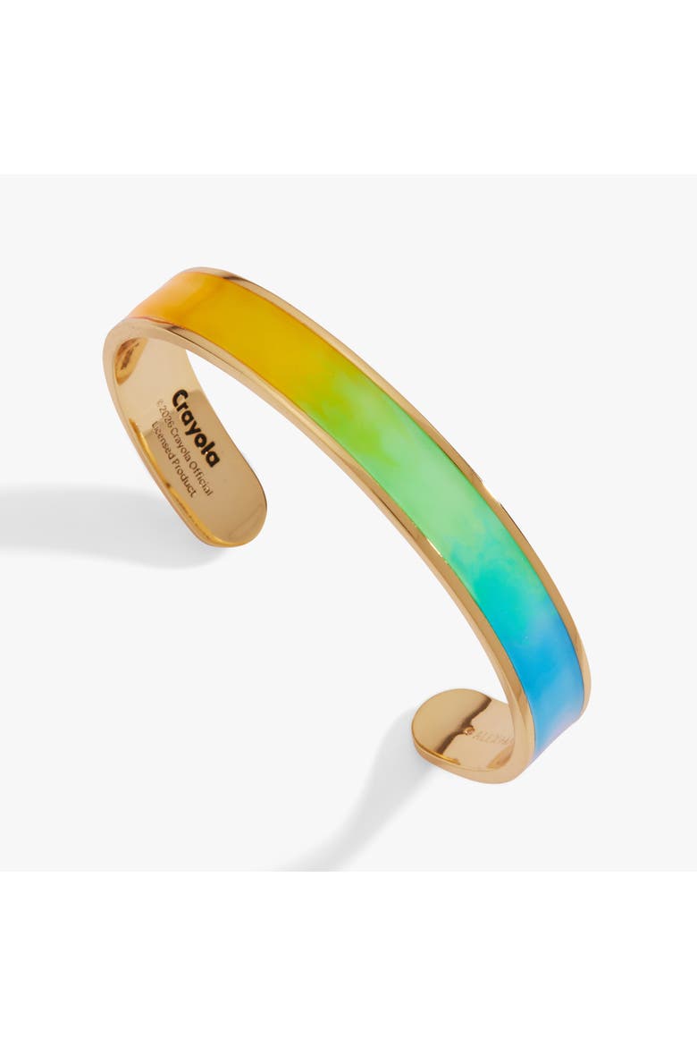 Crayola  x Alex and Ani Fan Favorites Rainbow Resin Cuff, Main, color, Gold