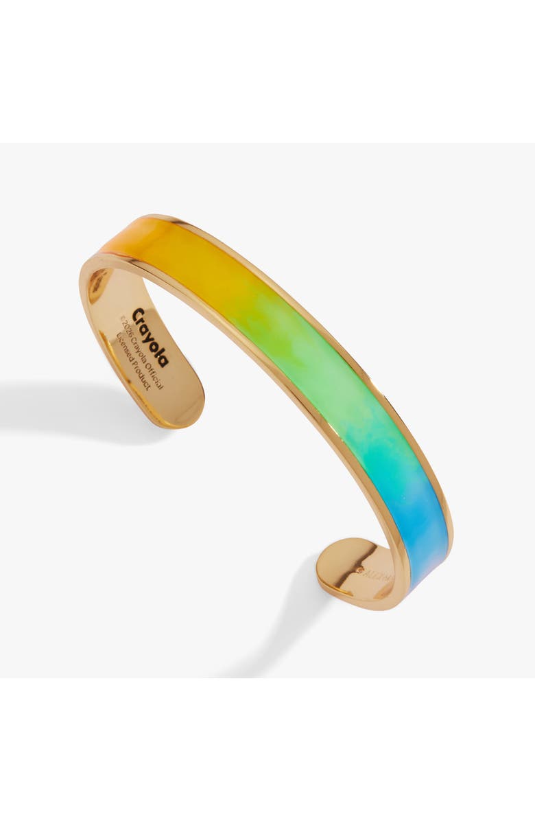 Alex and Ani Crayola x Alex and Ani Fan Favorites Rainbow Resin Cuff, Main, color, Gold
