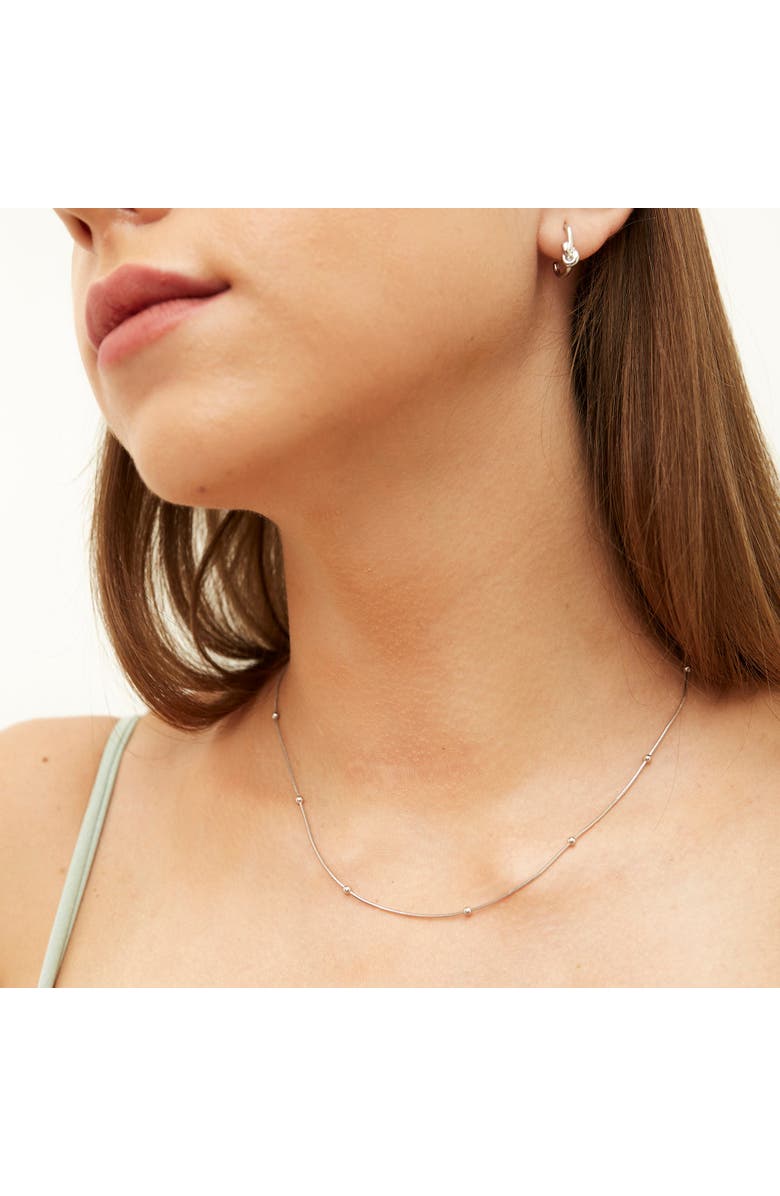 Spero London Italian Bead Chain Sterling Silver Satellite Necklace, Alternate, color, Silver