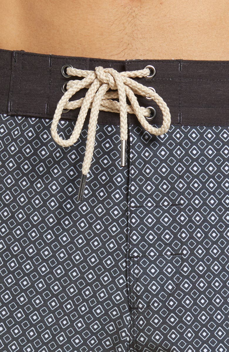 Fair Harbor The Nautilus Floral Print Board Shorts, Alternate, color, Black Beacon