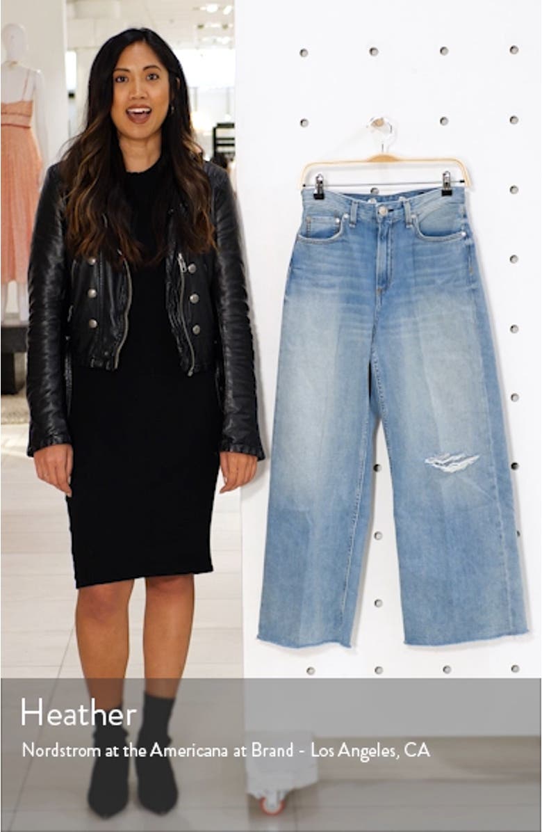 Ruth Ripped Super High Waist Ankle Wide Leg Jeans, sales video thumbnail